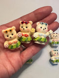 3D Acrylic Bear in Hawaii Grass Skirt Carm - Miniatures, 1 piece