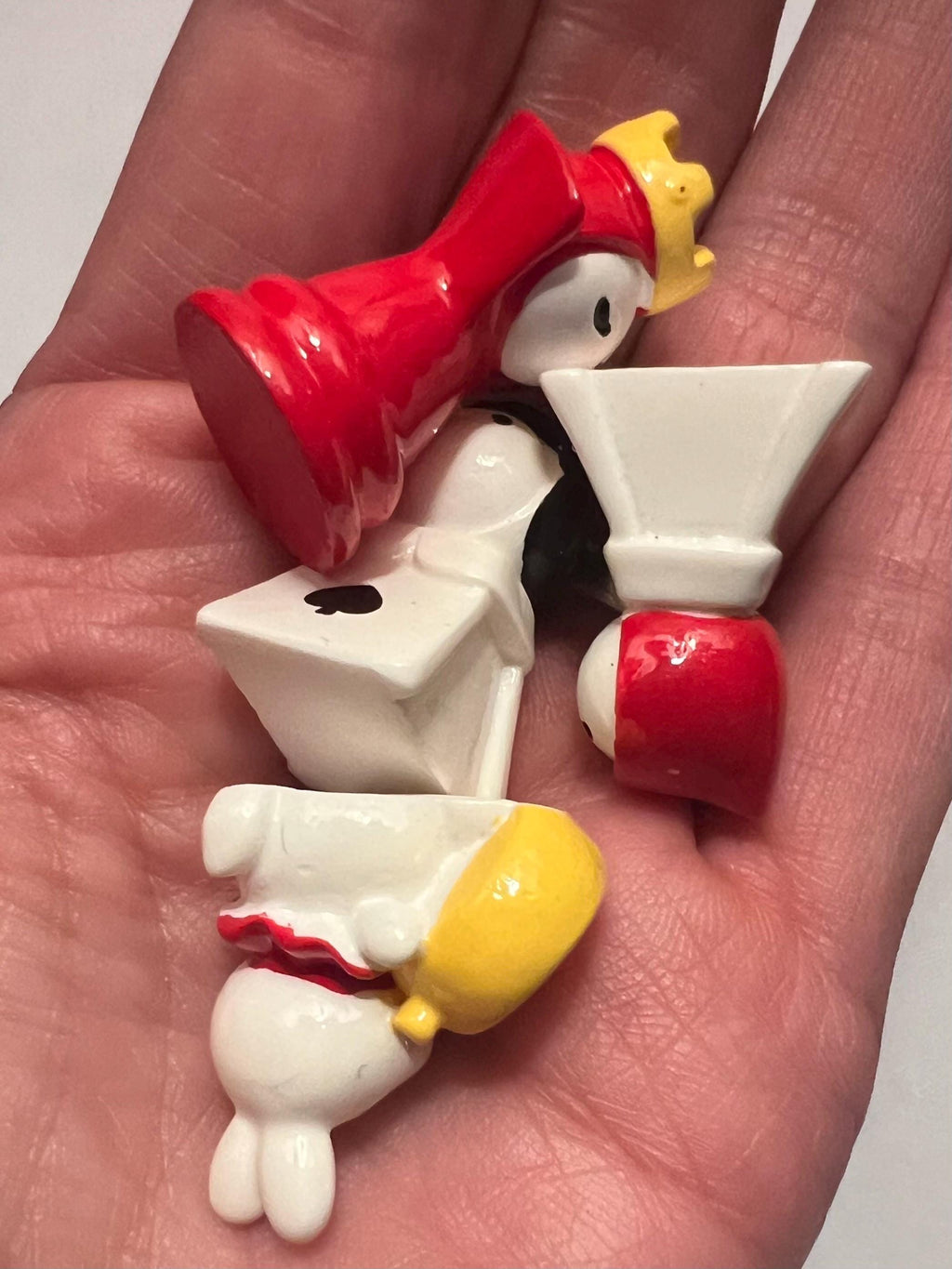 3D Acrylic Alice Chess Pieces Charms - Miniatures, Set of 4