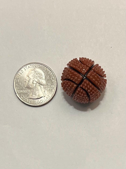 3D Acrylic Basket Ball Charms - Miniatures, Set of 2