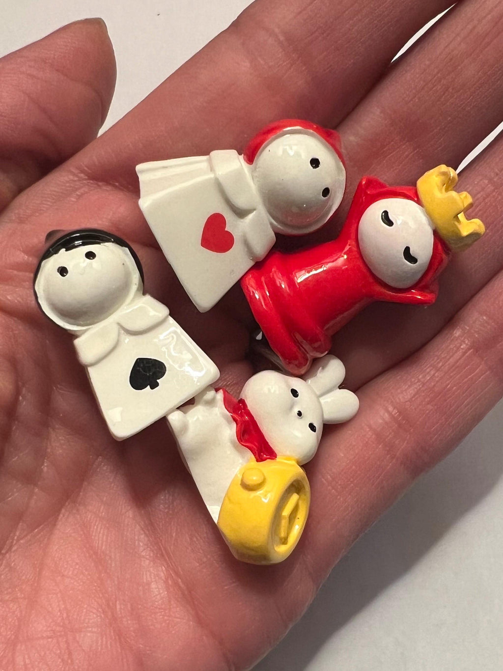 3D Acrylic Alice Chess Pieces Charms - Miniatures, Set of 4